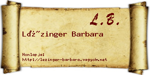 Lézinger Barbara névjegykártya